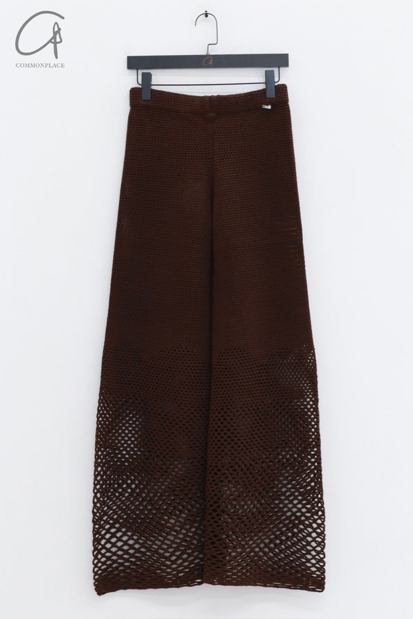 ISA BOULDER hollow elastic flared pants IB-WPN102-SOIL